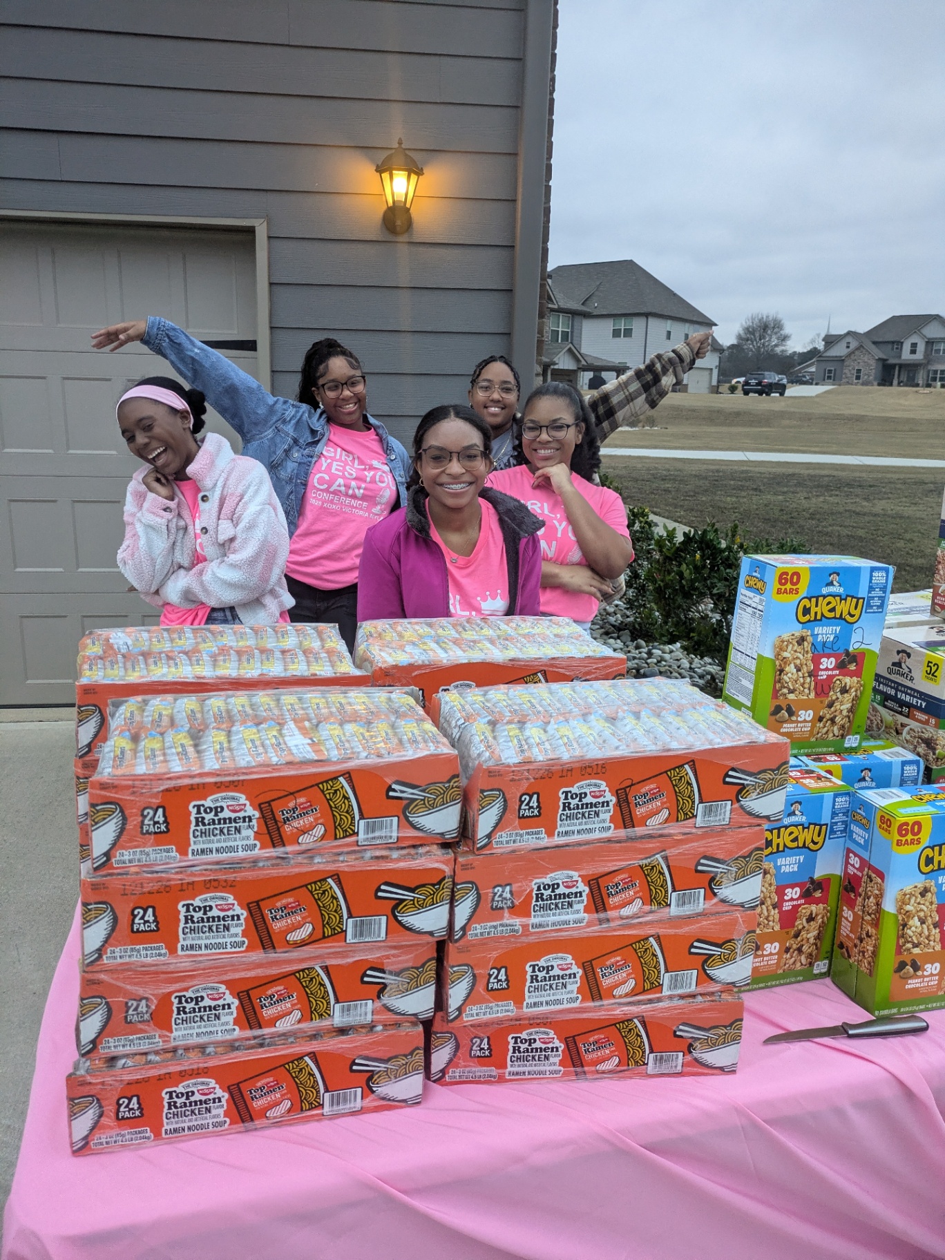 Girl Yes You Can community service food drive